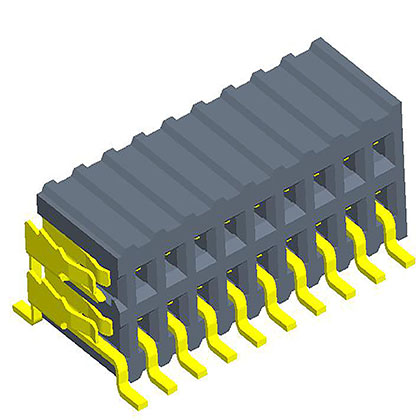 1.27mmFemale Header  Dual Row side plug SMT